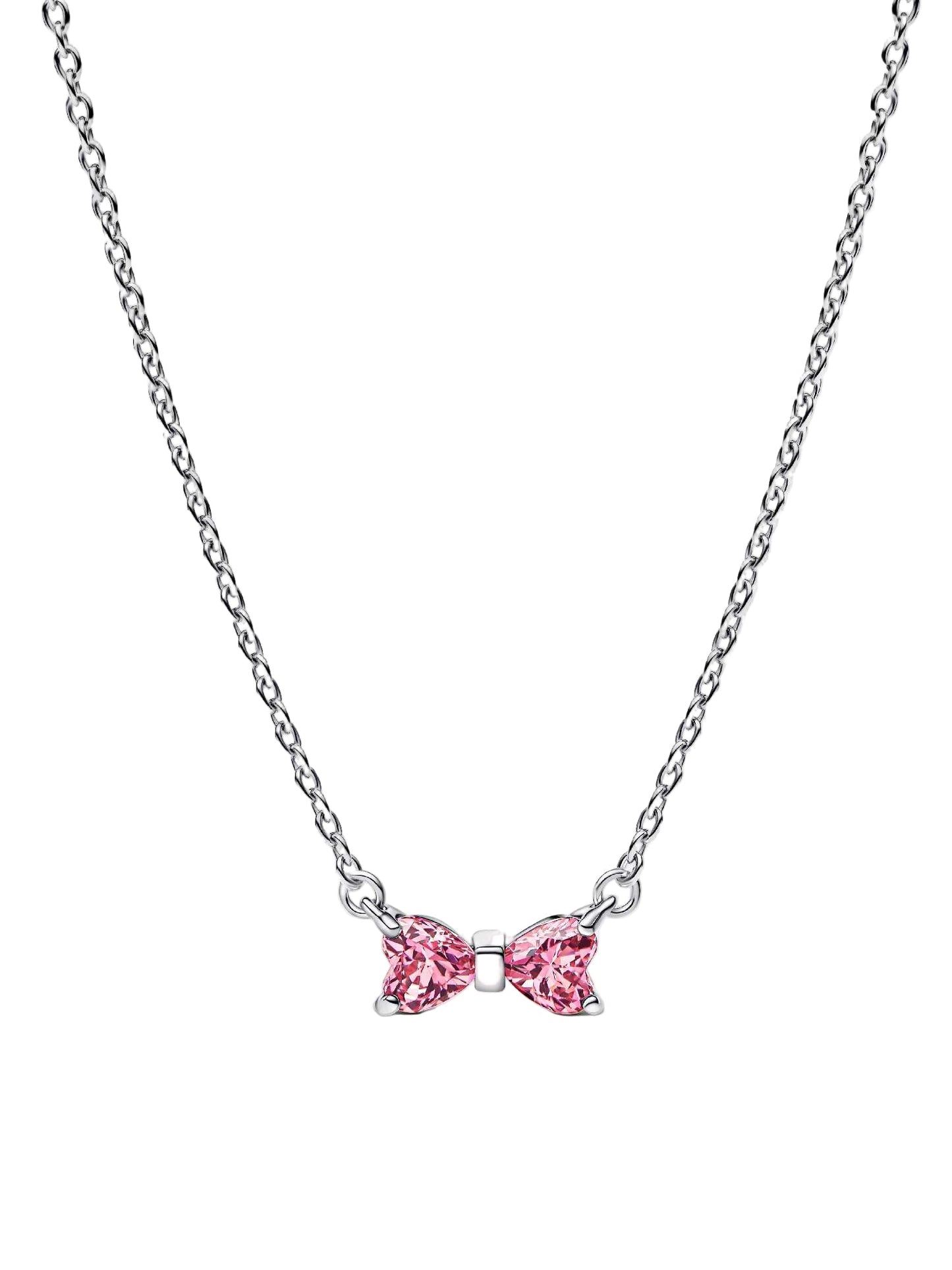 Pandora Sparkling Pink Bow Necklace