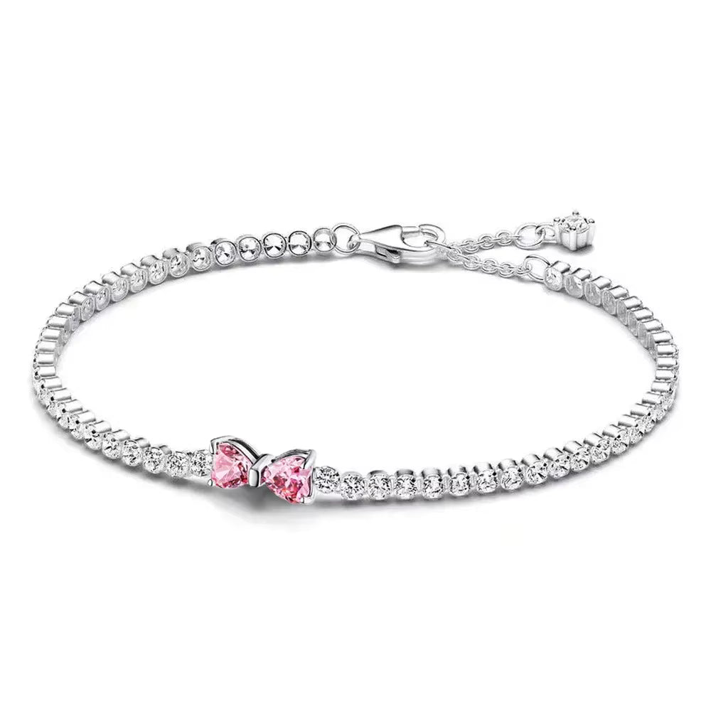 Pandora Sparkling Pink Bow Bracelet